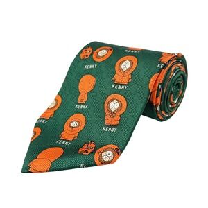 South Park 'All Kenny' Vintage Mens Novelty Necktie Green Orange 57"L